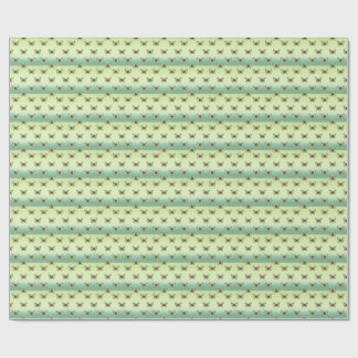 Papel De Presente Borboleta Ombre Animal Nature Verde Amarelo 