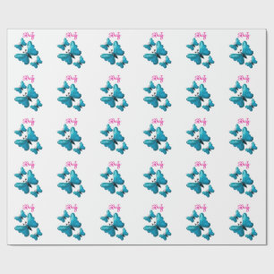 Papel De Presente Borboleta personalizada e customizada