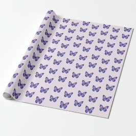 Papel De Presente Borboleta Roxa em Aquarela Elegante