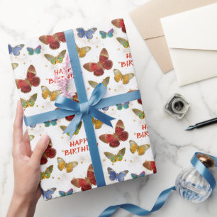 Papel De Presente Borboleta Sparkasse Stars Aniversário