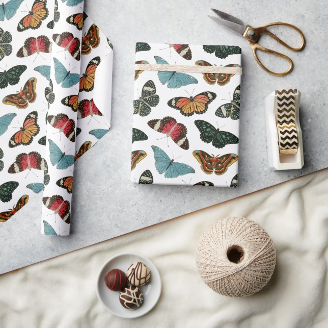 Papel De Presente Borboletas (Artesanato)