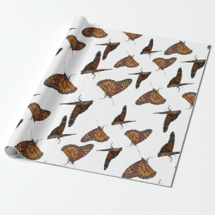 Papel De Presente borboletas laranja