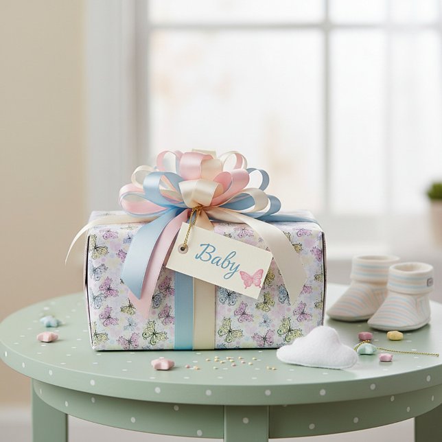 Papel De Presente borboletas pastel (Criador carregado)