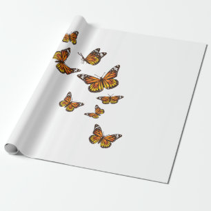 Papel De Presente Borboletas Voadoras - Jardineiro Borboleta-Pente E