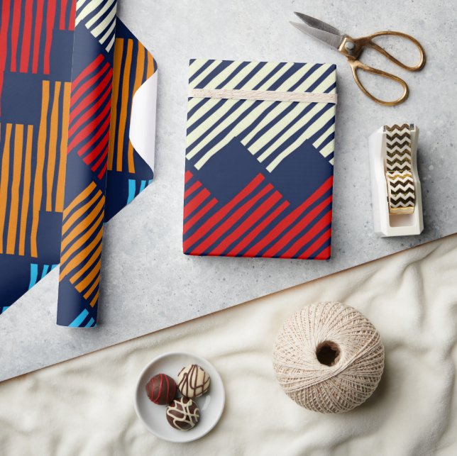 Papel De Presente Bordado do padrão étnico Boho no Tecido (Artesanato)