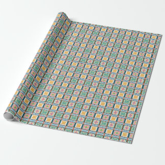 Papel De Presente Bordado Maiolica Italiano: Floral Mediterrânica