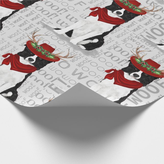 Papel De Presente Border Collie Christmas para Dog Lover (Ponta)