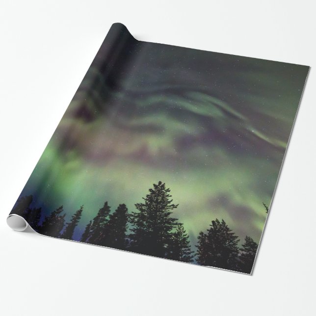 Papel De Presente Borealis da Aurora em Lapland finlandês (Desenrolado)