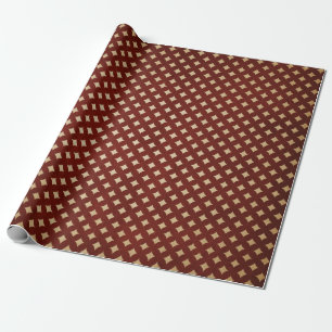 Papel De Presente Borgonha e Kraft Natal Retro