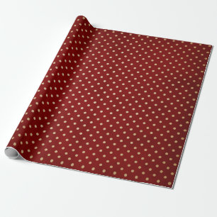 Papel De Presente Borgonha e Kraft Natal Retro