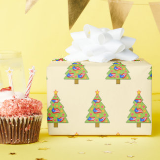 Papel De Presente Boricua Christmas Tree Flag wrapping paper