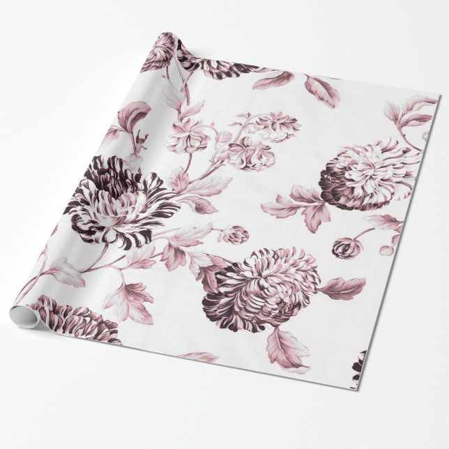 Papel De Presente Borracha Cor-de-rosa, Banho Botânico (Desenrolado)