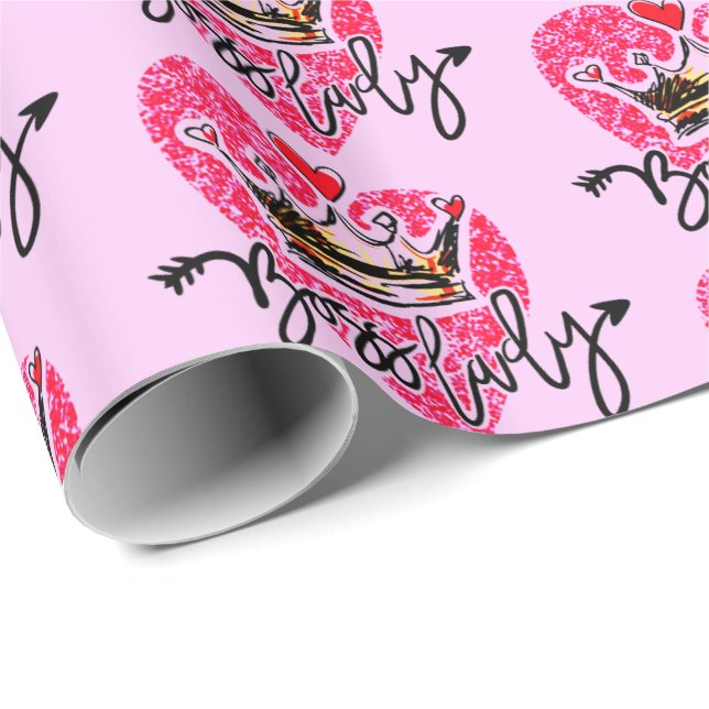 Papel De Presente Boss Lady Pink (Ponta do rolo)