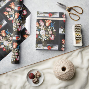 Papel De Presente Bosschaert Flor em Vidro Barroco Pintura Floral