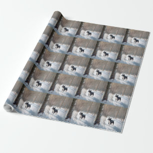 Papel De Presente Boston Terrier Deixe Nevar Natal