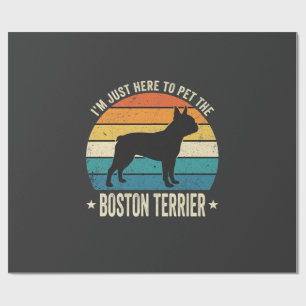 Papel De Presente Boston Terrier Gráfico Retro Amante de Cães_1
