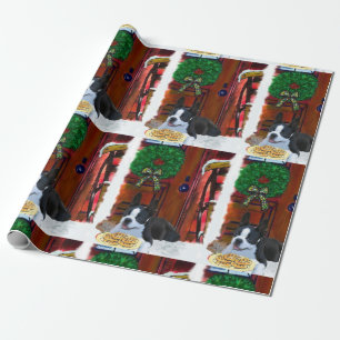 Papel De Presente Boston Terrier Natal