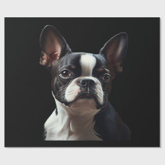 Papel De Presente Boston Terrier - Oil Paint Classic T-Shirt