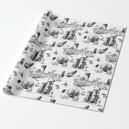 Papel De Presente Boston Toile
