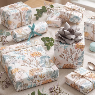 Papel De Presente Botânica de Flor Silvestre