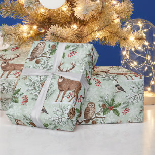 Papel De Presente botânica de Natal da floresta