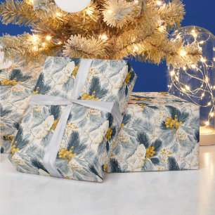 Papel De Presente Botânica Serena Festas da Baga Dourada