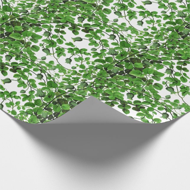 Papel De Presente Botânica Verde-Vinha-Vinha (Ponta)