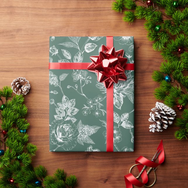 Papel De Presente Botanical Christmas  (Presente de Natal)