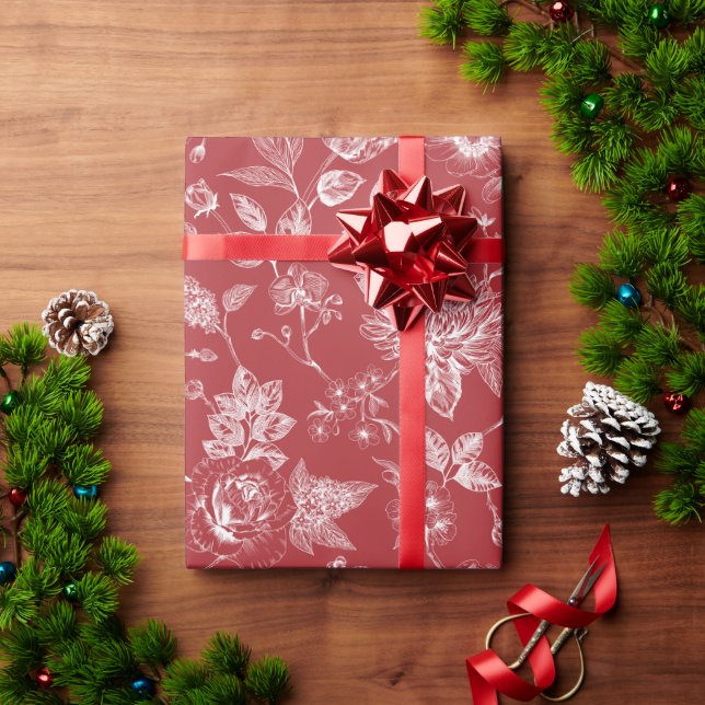 Papel De Presente Botanical Christmas  (Presente de Natal)
