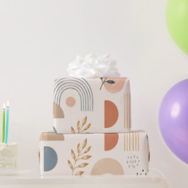 Papel De Presente Botânico Arco-íris Boho