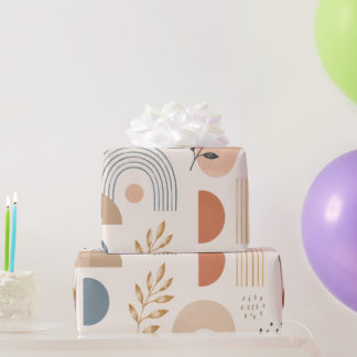 Papel De Presente Botânico Arco-íris Boho