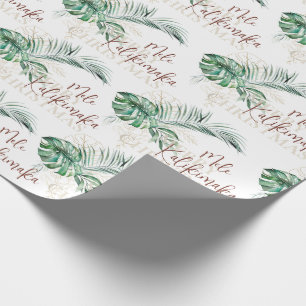 Papel De Presente Botânico Tropical Mele Kalikimaka Natal