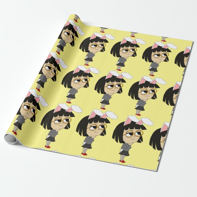 Papel De Presente botão chibi bunnygirl (Desenrolado)