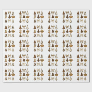 Papel De Presente Botas de Cowboy de Natal Ocidental Santa Natal