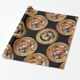 PAPEL DE PRESENTE BOTTICELLI MADONNA DE POMEGRANATO E MAGNIFICADO