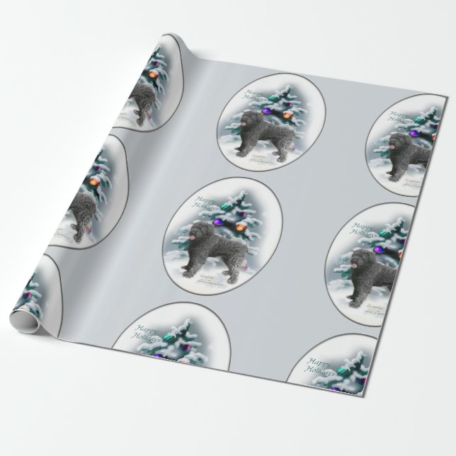 Papel De Presente Bouvier des Flandres Natal (Desenrolado)