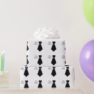 Papel De Presente Bowtie Pattern Feliz Natal Trendência Branca Negra