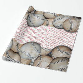 Papel De Presente Box of Baseballs - Adicionar três fotos