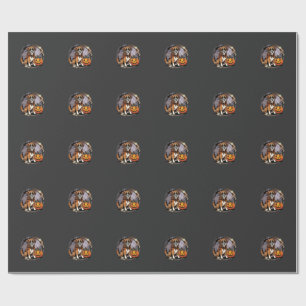 Papel De Presente Boxer Dog Halloween Abóbora Sublimação
