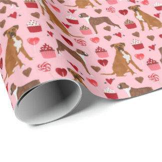 Papel De Presente Boxer Dog Namorados Dift Wrap