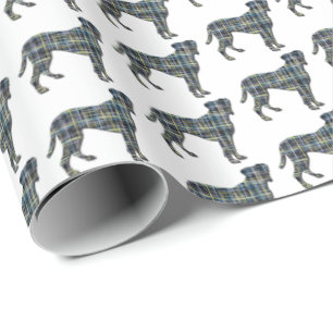 Papel De Presente Boxer Dog Silhouette Y&B Grid White