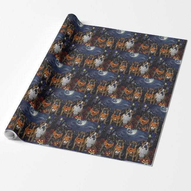 Papel De Presente Boxer Halloween Assustador (Desenrolado)