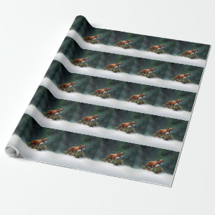 Papel De Presente Boxer Natal neve inverno