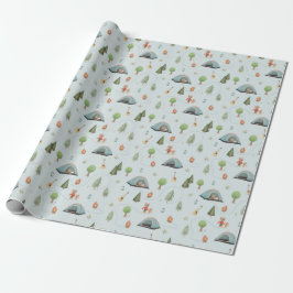 Papel De Presente Boys Woodland Bears Forest Camping Birthday