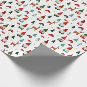 Papel De Presente Branca de Natal dos Gnomos