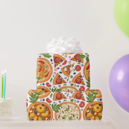 Papel De Presente Branca de Pizza de Pizza Por Aquarela