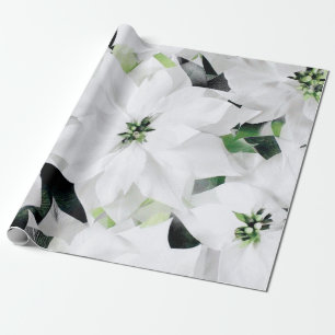 Papel De Presente Branca Grande Flores Verde Casamento Verde Bridal