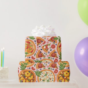 Papel De Presente Branca, Pizza de Pizza de Pizza de Cores Aquáticas