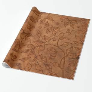 Papel De Presente Branches Brown Leafy
