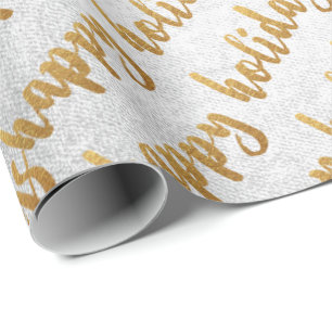 Papel De Presente Branco cinzento de prata do roteiro do ouro boas